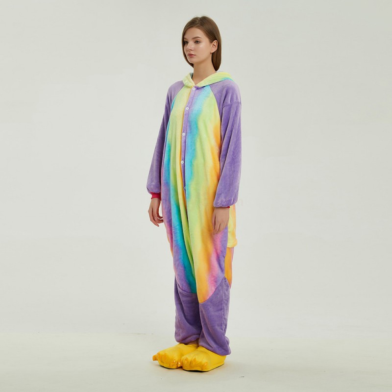 Adult Colorful Panda Kigurumi Animal Onesie Pajama Costumes