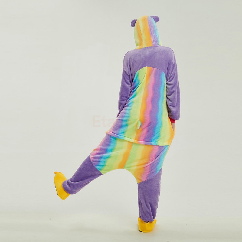 Adult Colorful Panda Kigurumi Animal Onesie Pajama Costumes
