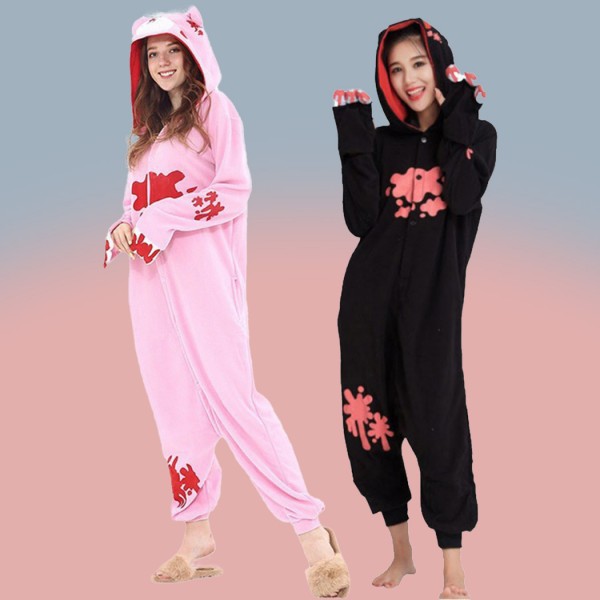 Pink and Black Pajamas Cartoon Kigurumi Gloomy Bear Onesie