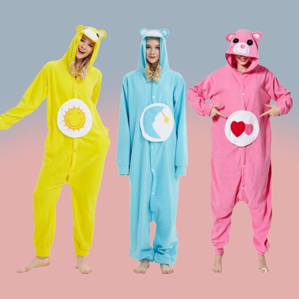Polar Fleece Cartoon Pajamas Couple Onesie Bear Series Kigurumi