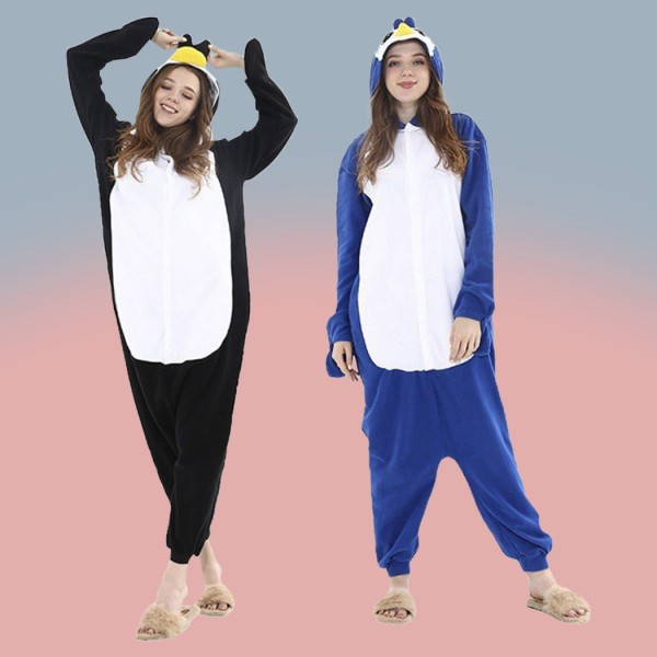 Cartoon Animal Onesie Adult Party Costumes Blue and Black Penguin Kigurumi